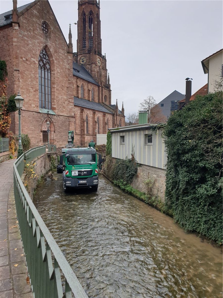 Mit Schreitbagger und LKW in der Bühlot